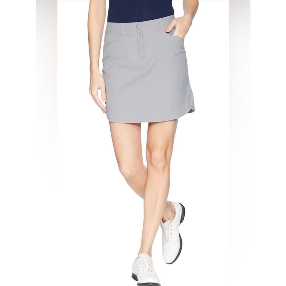 Adidas NWT Light Gray Active Golf Skort - Essentials 3 Stripe Skort Sz 8